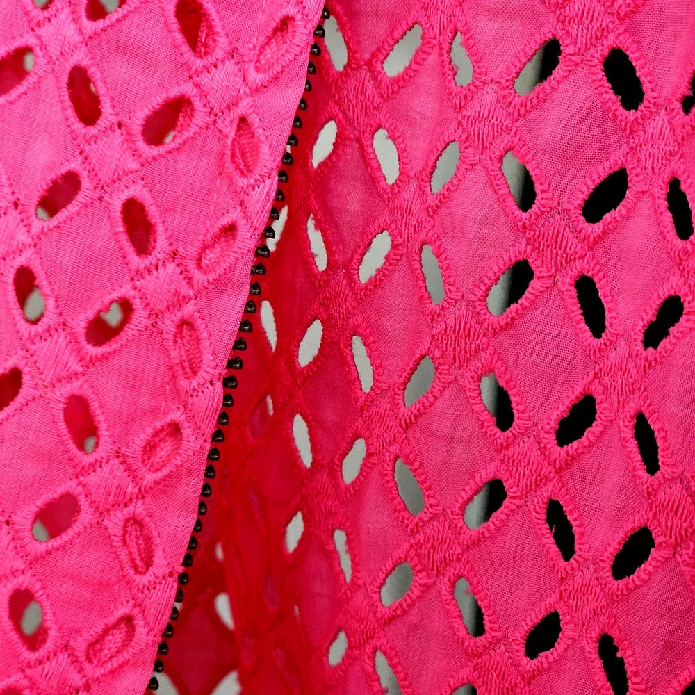 G by Giuliana Rancic Women's Pink Cutout Eyelet Design Jacket 100% Cotton Sz 2XL - Picture 7 of 7